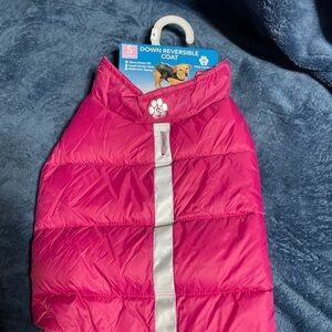 Free Country Pink and White Reversible Dog Coat